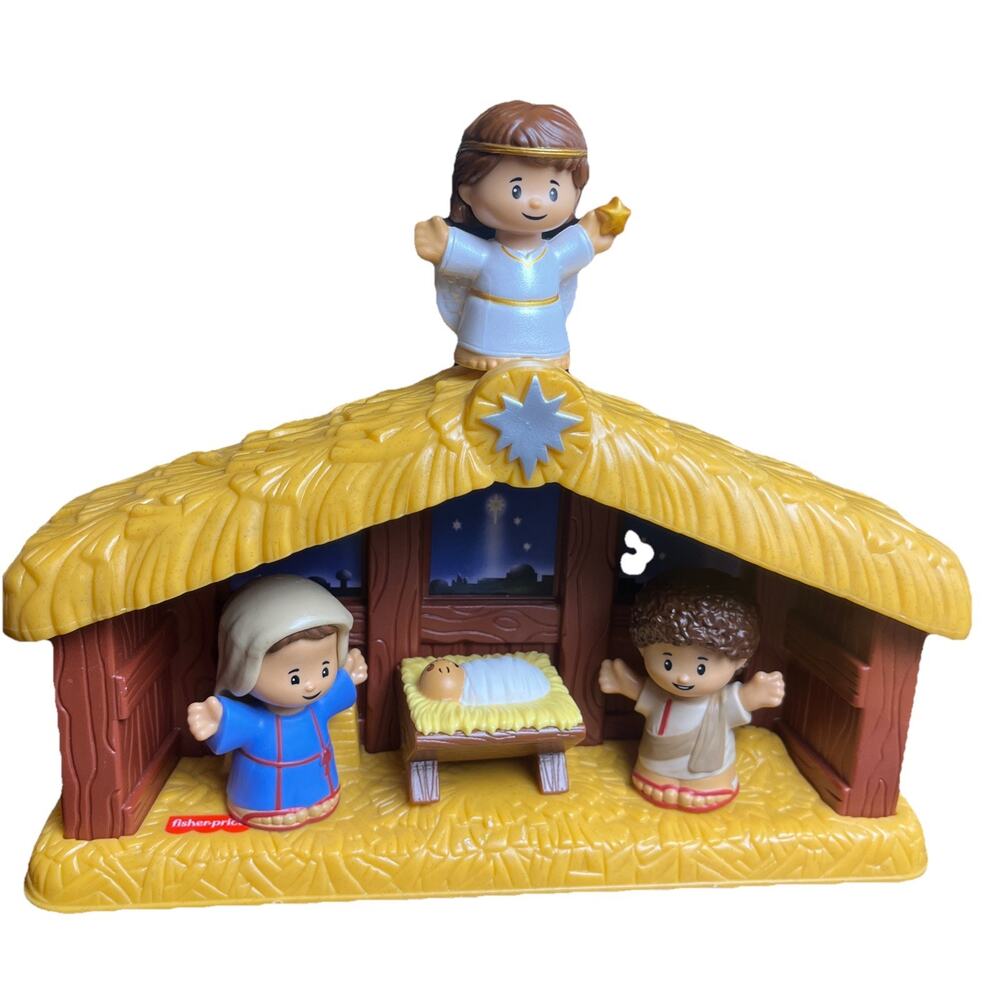 Fisher Price Little People Nativity Set Christmas Joseph Mary Baby Jesus & Angel